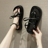 fashion thong sandals women platform flat shoes high heels casual ladies open toe boho shoes sandals ankle buckle 2022 summer
