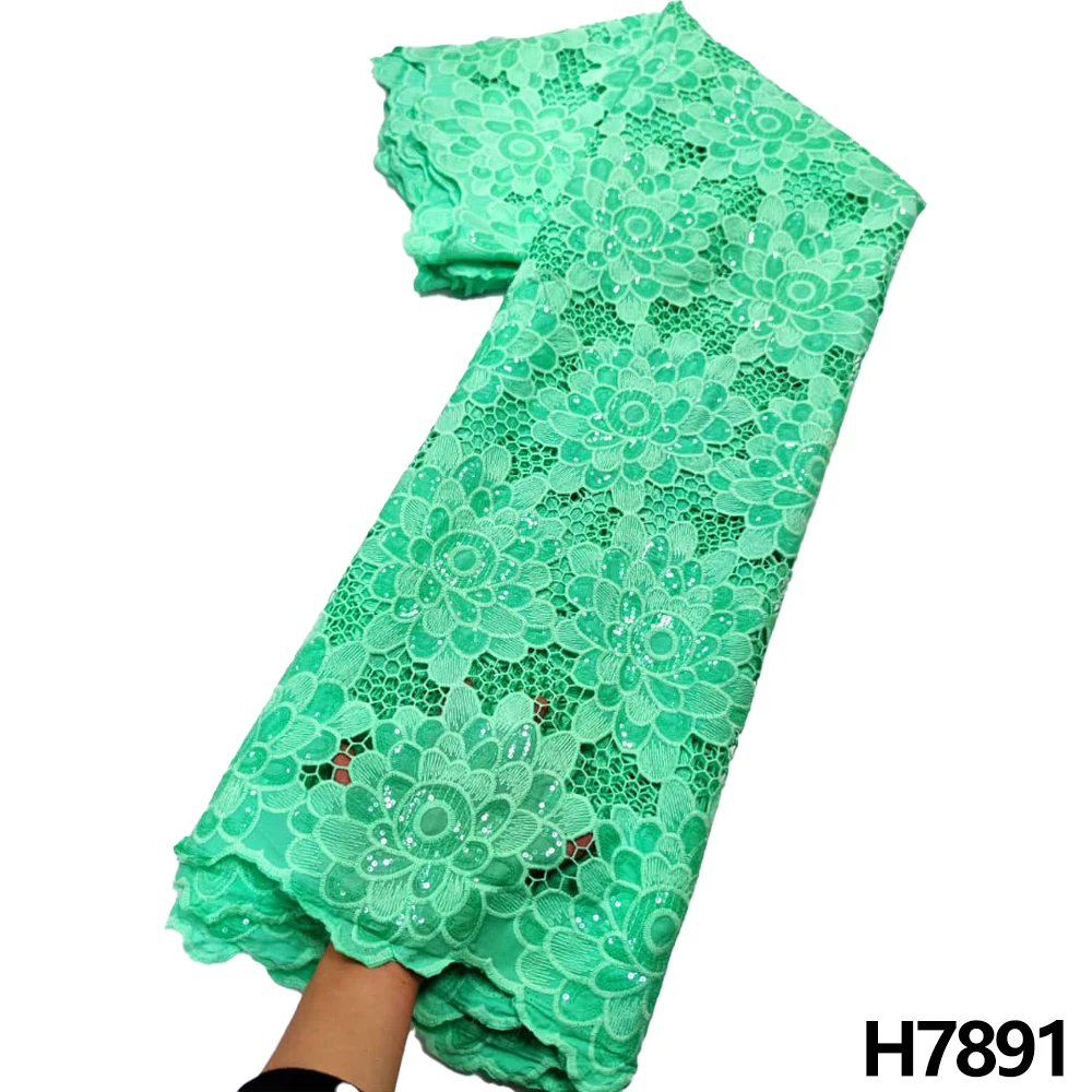 

Bright Green African Lace Fabric 2023 High-quality African Nigerian Swiss yarn Lace fabric French Lace party dress