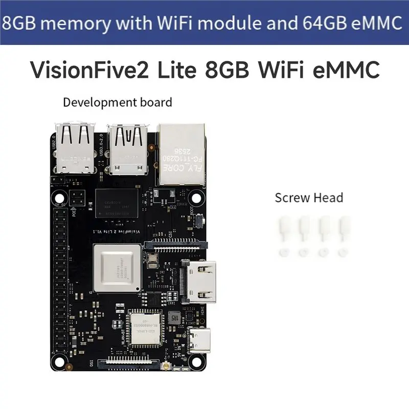 Фото Для компьютера Visionfive2 Lite с архитектурой RISC-V, графическим процессором, платой разработки на базе Linux, оснащённой Wi-Fi 6 и Bluetooth 5.4, для Raspberry Pi. №5