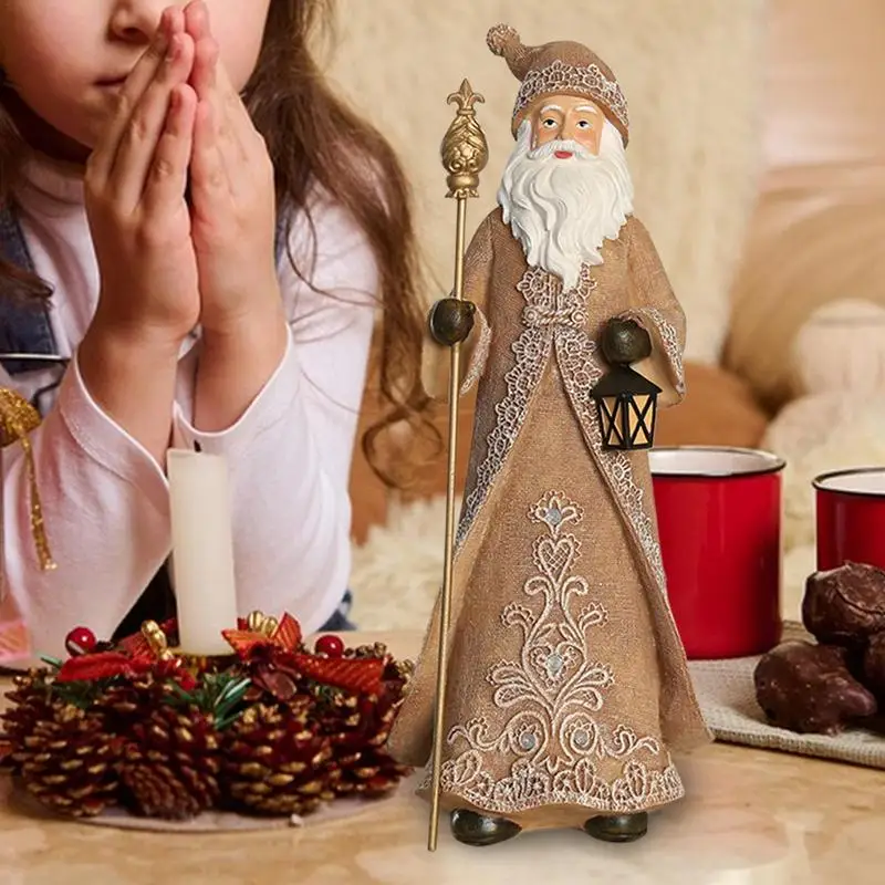Фигурки Санта-Клауса из смолы рождественская статуя настольные украшения 32 см