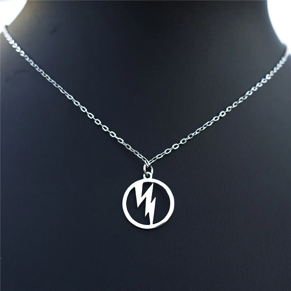 

12 Pieces Girls Lightning Necklace Stainless Steel Pendant Clavicle Necklaces Simple Jewelry Wholesale For Office Ladies