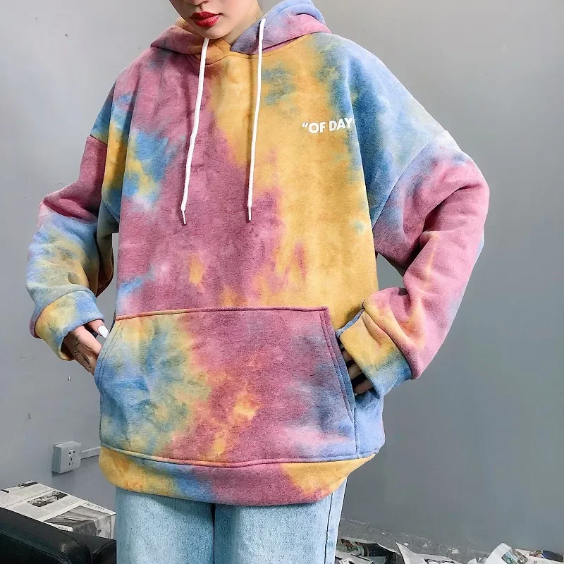 

Tie-dye Women's Hoodies Autumn Winter Female Hooded Casual Sweatshirt Tops Harajuku Ladies Girls Hoodie Hoodies