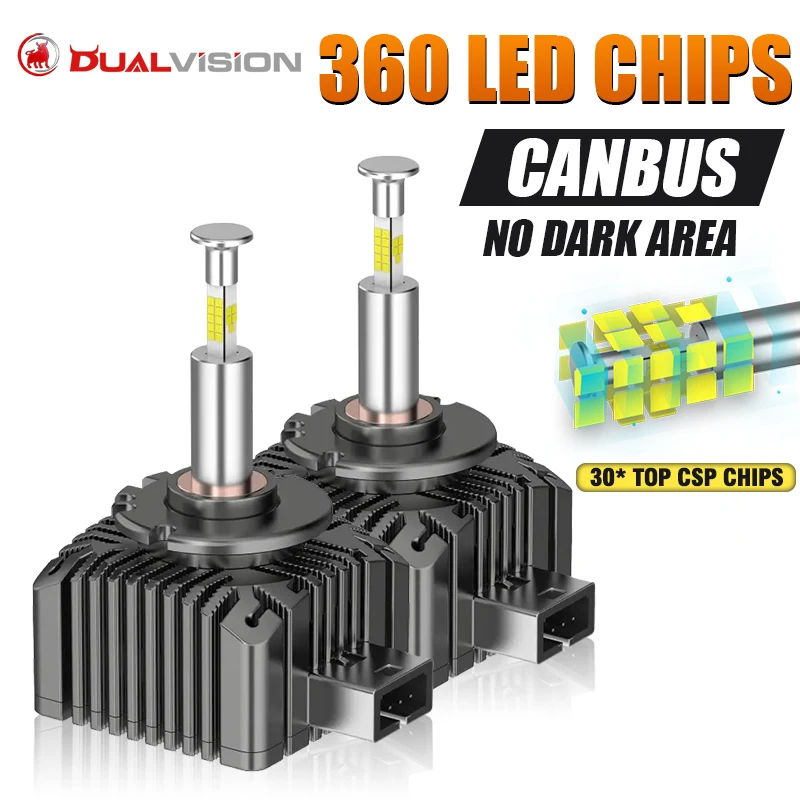 

Dualvision D1S D3S 360 Светодиодные фары Canbus Лампы CSP D4S D2S Led 110 Вт Супер яркие D1R D4R D2R D3R Автомобильная лампа 24 В 12 В 6500 К
