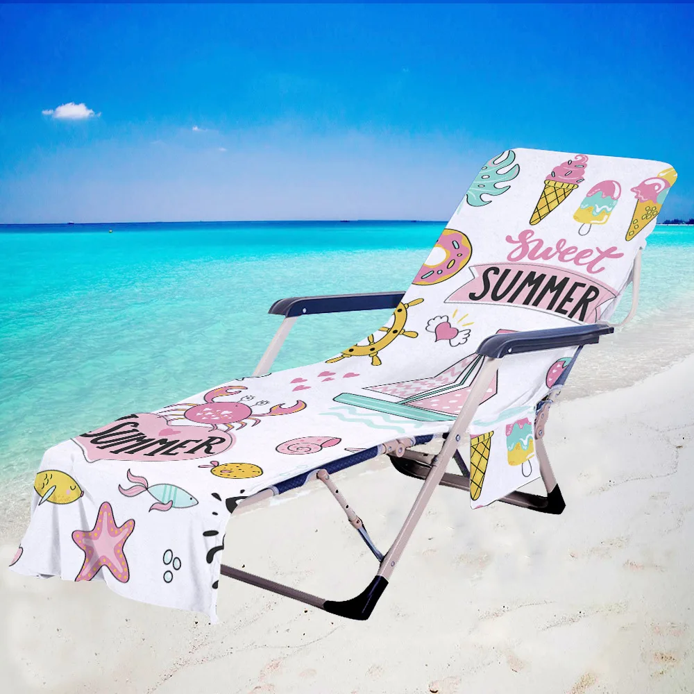 

Shell Beach Chair Cover Beach Lounge Cover Chaise Towel Microfiber Sunbathing Chaise Cover Chair Towel For Garden