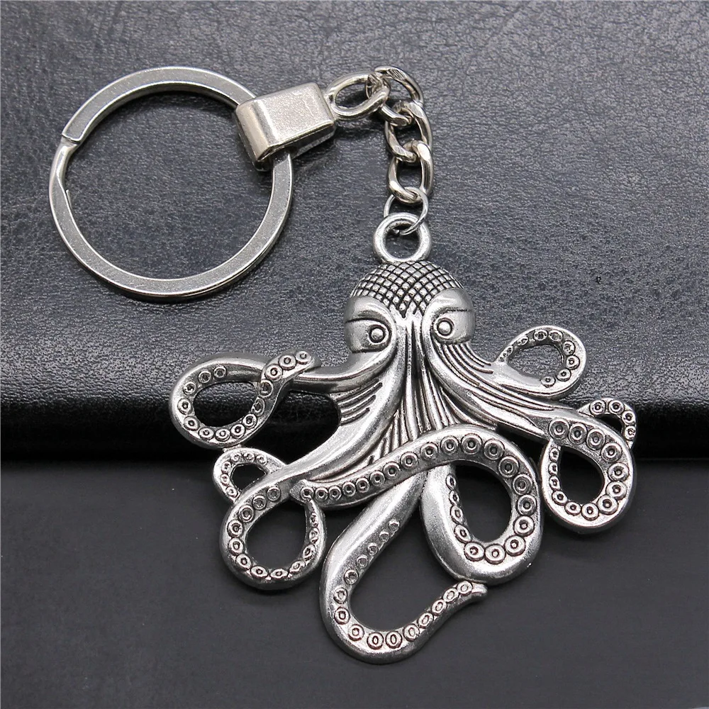 Мужской брелок «сделай сам» металлическая цепочка держатель винтажный 2 цвета 59x57 мм осьминог кулон новый модный подарок