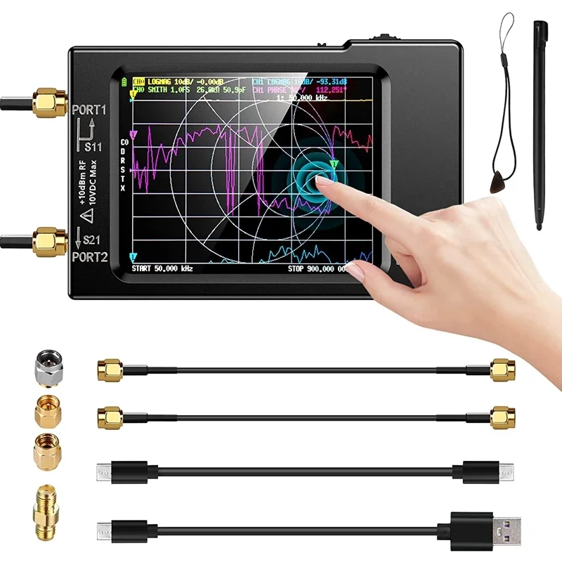 

NanoVNA-H Vector Network Analyzer 10KHz - 1.5GHz 3.6 Elikliv HF VHF UHF Antenna Analyzer Metal Measurement Analyzer