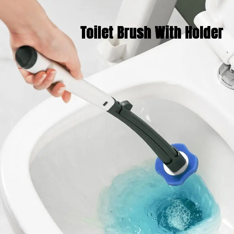 

Disposable head change cleaning brush household toilet decontamination brush simple clip type Nordic throwable toilet brush