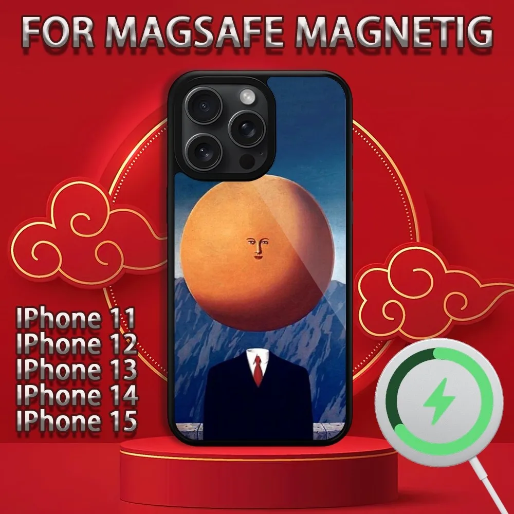 Чехол для телефона R-Rene Magritte Art iPhone 15 14 13 12 11 Pro Max Plus Magsafe магнитный чехол с