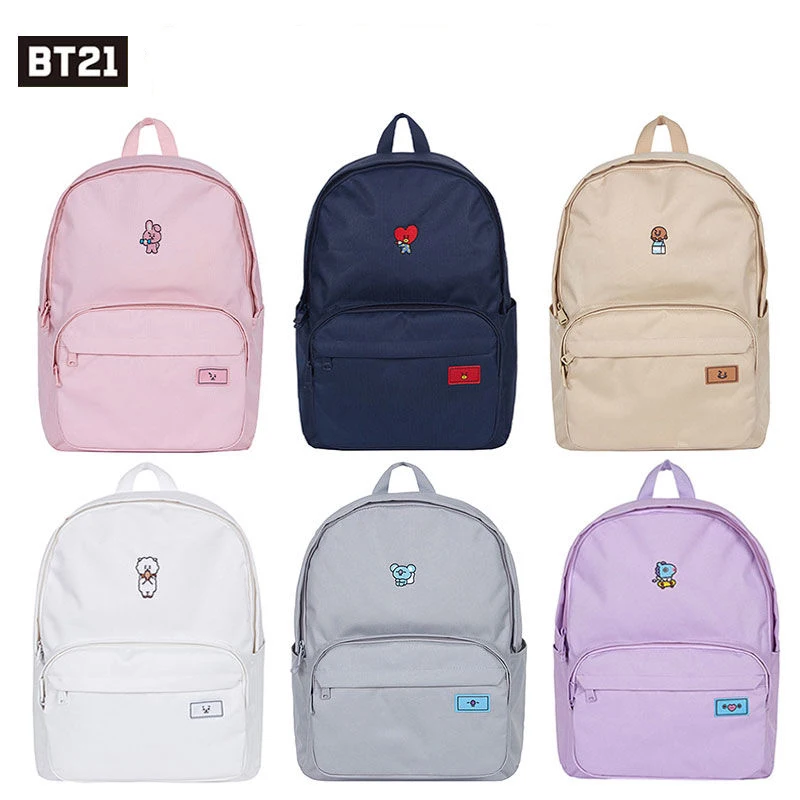 

Kawaii BT21 16 дюймов TATA RJ COOKY мультяшный рюкзак с вышивкой рюкзак для отдыха женский школьный портфель женский школьный рюкзак