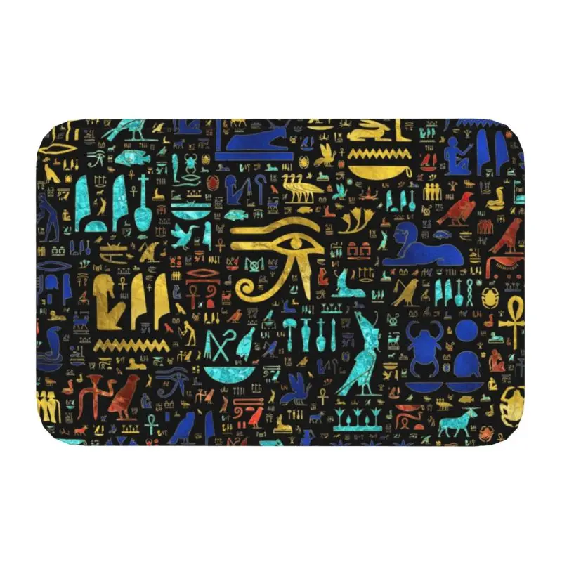 

Древние египетские хироглифы, напольные двери, противоскользящий наружный Придверный коврик с символами Египта, коврик для входа на балкон...