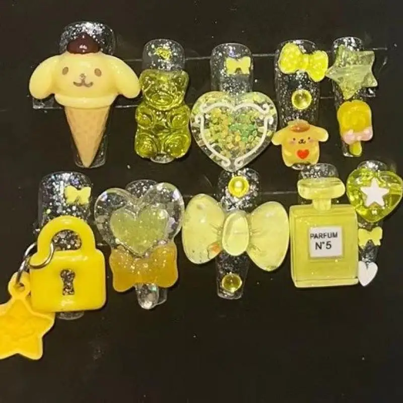 

Diy Sanrioed Cinnamoroll оригинальный мультяшный носимый патч для ногтей летний цвет милый патч для ногтей креативный готовый продукт