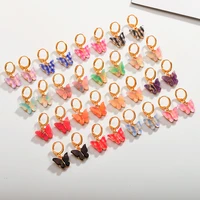 2 pairs colorful butterfly enamel earrings 2022 new trend glamour fashion ladies wedding jewelry charm bracelet diy making