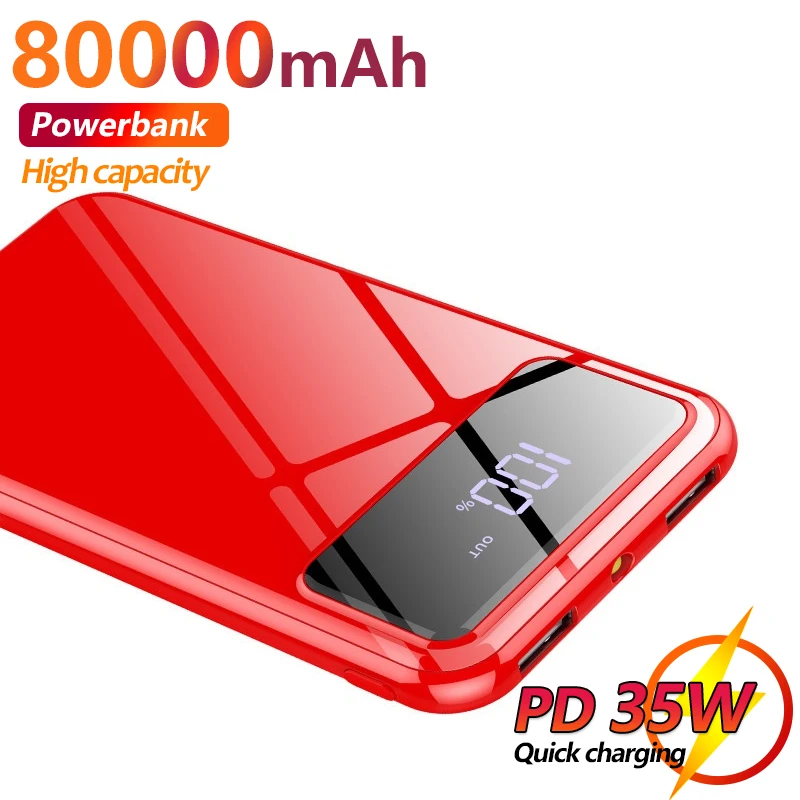 

Hot 80000 MAh Power Bank Portable Mobile Phone Fast Charger for Mobile Phone with USB Interface Large Capacity Travel Charger