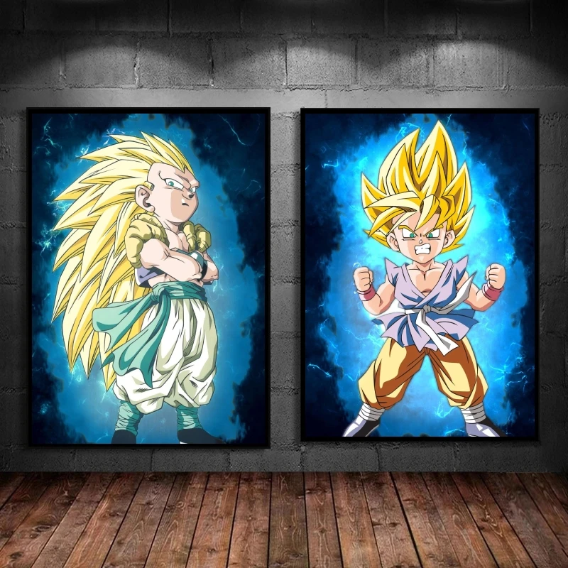 

Canvas Wall Art Painting Dragon Ball Anime Goku Gotenks Trunks Bedroom Modular Prints Poster Toys Decor Gifts Decorative