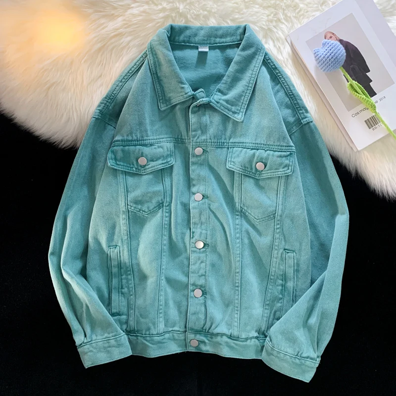 

Autumn vintage denim jacket Men's versatile jacket