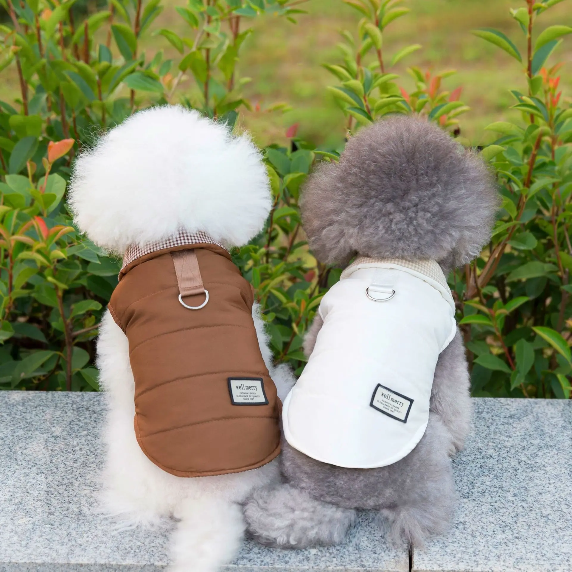 Pet Cotton Vest Autumn Winter Medium Small Dog Clothes Fashion Vest Warm Harness Puppy Wool Coat Front Back Jacket Bulldog Pug