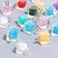 10pcs 18x12mm acrylic charms square shape charms pendant for jewelry making handmade diy keychain bracelets necklace accessories