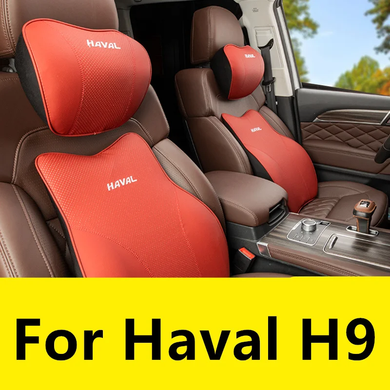 

For HAVAL H9 2017-2022 Headrest Lumbar Cushion Seat Lumbar Pad Waist Support Four Seasons Memory Foam Set Car Lumbar Pillow