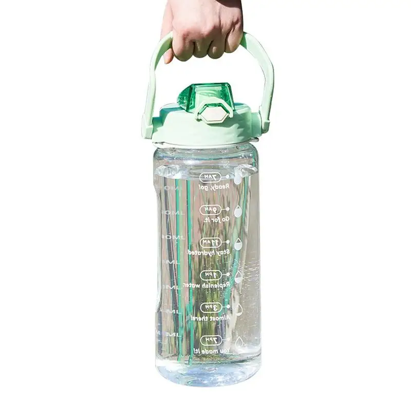 

Дорожная бутылка для воды 1800 мл, бутылка для подростков с крышкой, многоразовая портативная соломенная бутылка для воды для подростков, тренажерного зала, занятий спортом на открытом воздухе, походов, велоспорта