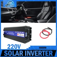Solar Remote Switch Inverter Pure Sine Wave Transformer 12V To AC 220V 9000W Peak Power With Screen Display