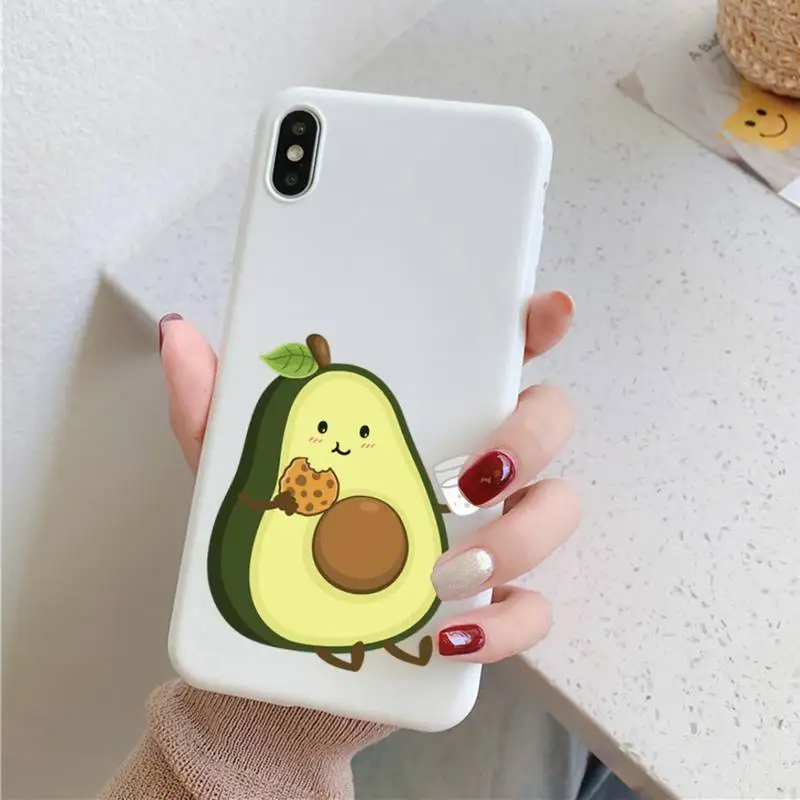 

Avocado Art Phone Case for iPhone 11 12 13 Mini Pro Xs Max 8 7 6 6S Plus X XR Solid Candy Color Case