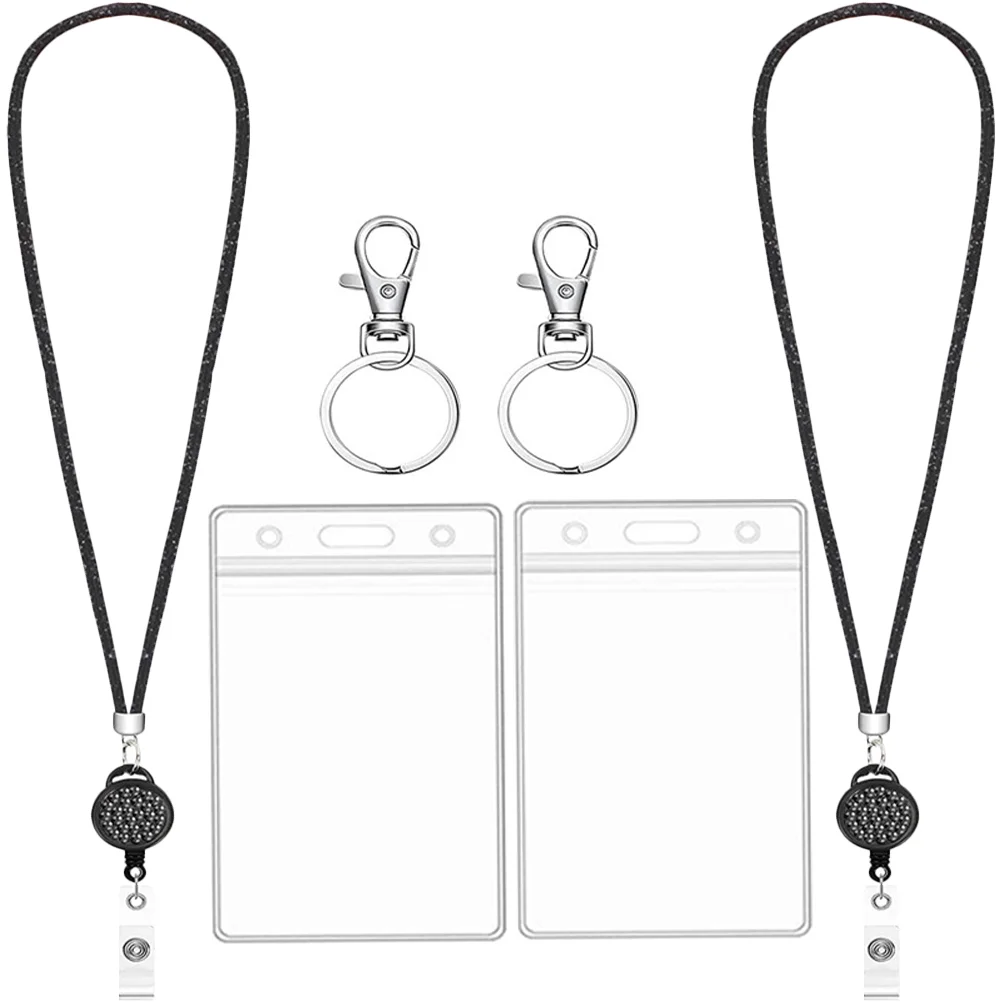 

Holder Badge Id Sleeve Tag Cover Business Work Game Case Access Keeper Pouchstudent Clip Lanyard Name Reel Carabiner Nurse
