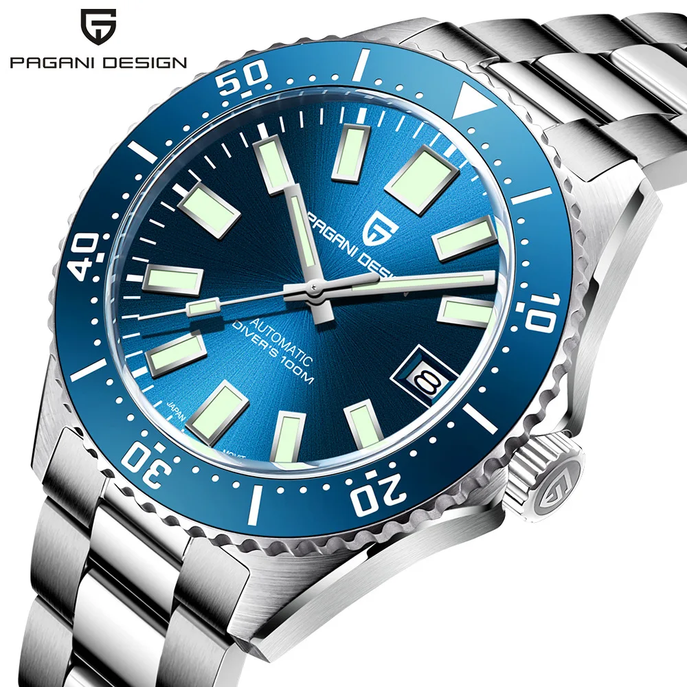 

5pcs Custom Logo Mechanical Men Watch-Bulk Stainless Watchband Automatic Hollowed Waterproof Luminous Sapphire Glass Wristwatch