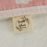 sew twill labels logo labels sew accessori ribbon label custom fabric label labels for clothes wreath flower xw3525