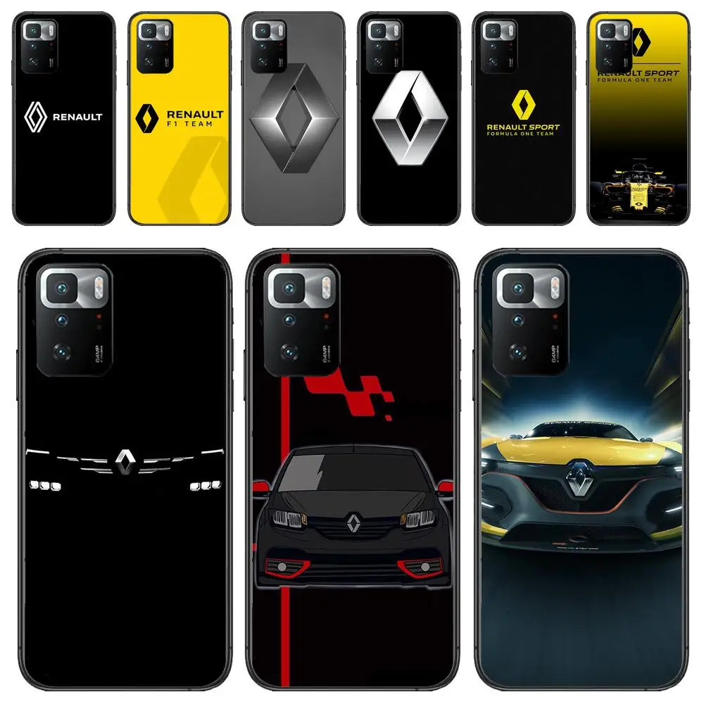 

Luxury Car Renault Logo Design New Phone Case For Redmi 9 9A 7A 10 8A 10A 8 Note 11 10S 7 11S Plus POCO X3 Pro Black Soft Covers