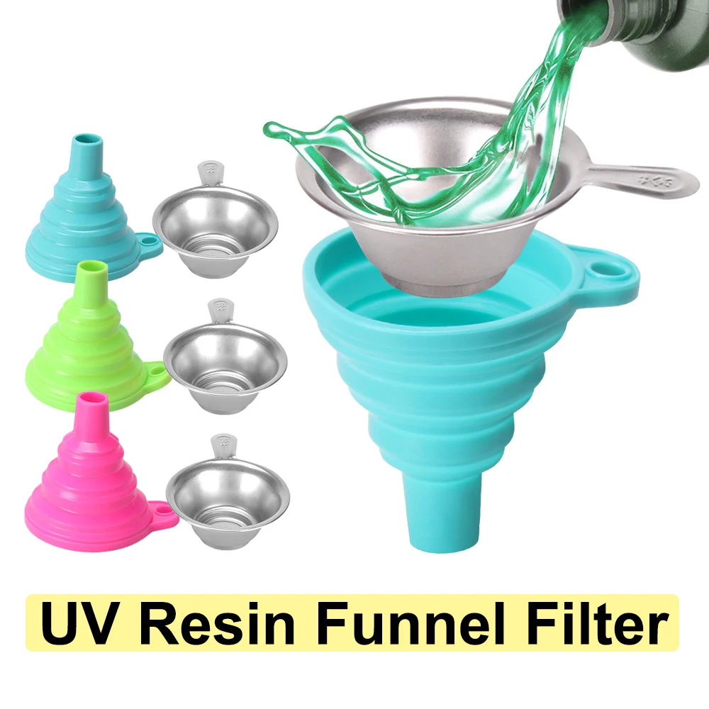 2 комплекта УФ-фильтра из смолы + силиконовая воронка SLA 3D-принтер Воронка УФ-смолы