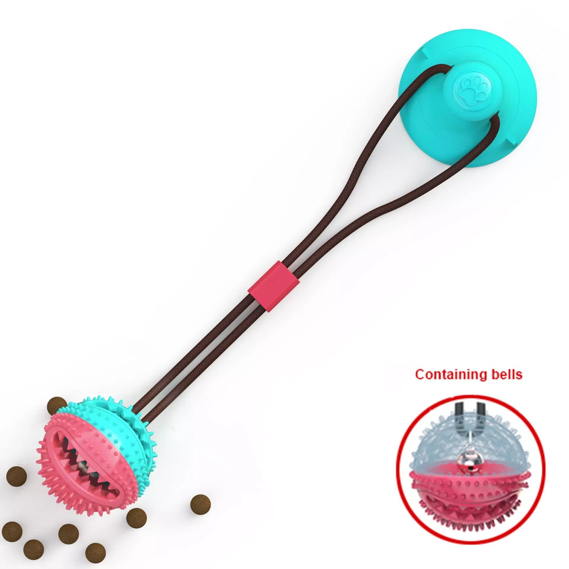 

2023 Dog Toys Silicon Suction Cup Tug Interactive Dog Ball Toy For Pet Chew Bite Tooth Cleaning Toothbrush Feeding Pet Suppliesa