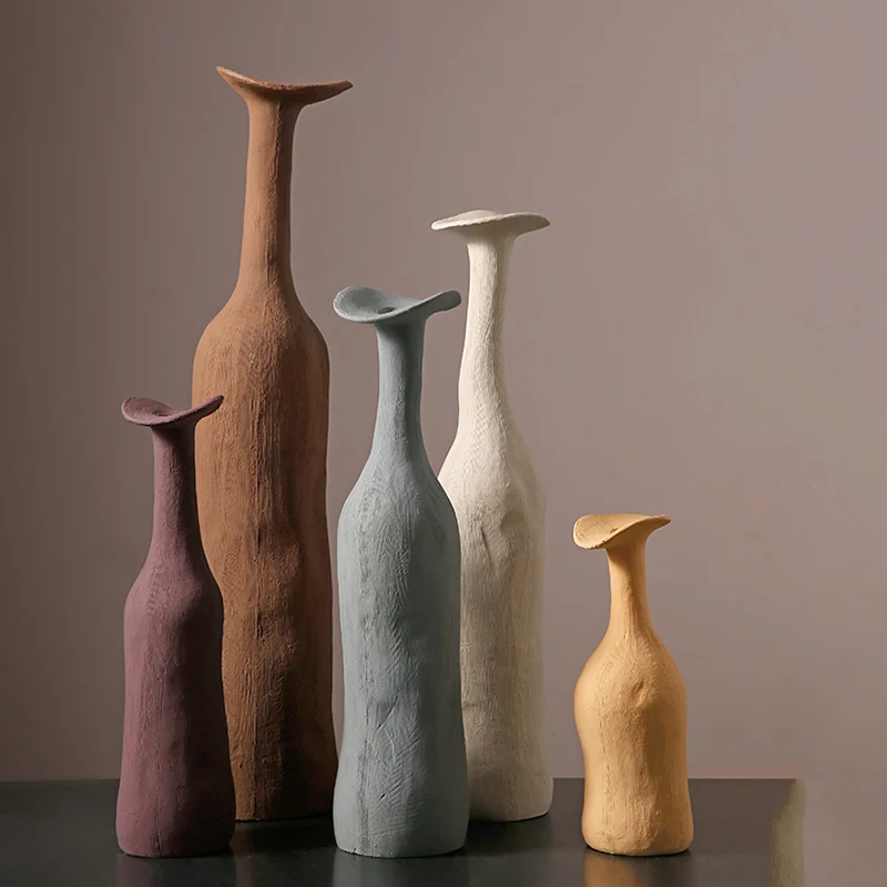 Nordic Luxury Vase Desk Aesthetic Ceramic Art Living Room Design Novelty Vase Vertiplant Kitchen Florero Household Decor Items