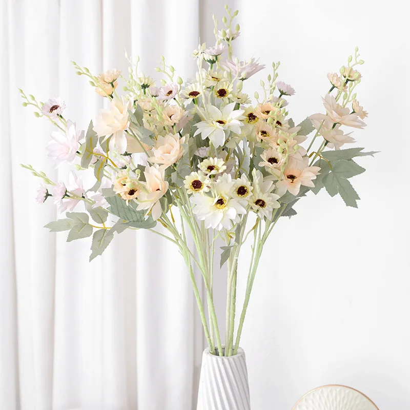 

Artificial Flower, Length 87 Cm, Champagne Color Dahlia, Wedding Hotel Stage Holiday Party Flower Arrangement, Home decoration