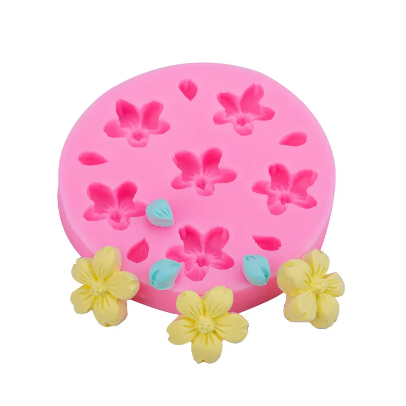 

DIY Water Drops Flowers Leaves Petals Cake Mold Sugar Turning Silica Gel Liquid Baking Decorative Clay Plaster Mold