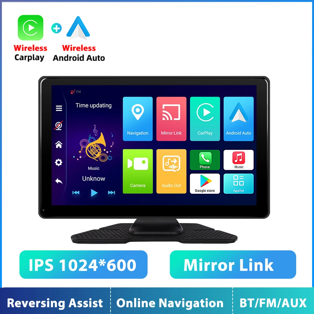 Podofo 9 дюймов 4G Android экран CarPlay автомобильный видеоплеер с поддержкой основной камеры Android Авто видеозапись приборной панели DVR