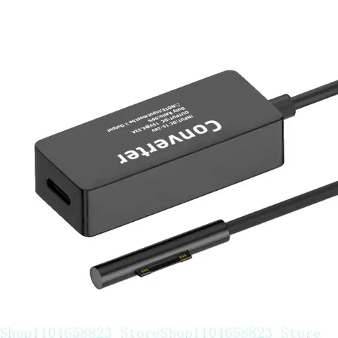 Кабель-переходник для зарядки постоянного тока в Surface Type-C для ноутбука SurfacePro 3/4/5-/6/7/8/X Go 2/3 2/3/4 Book 2/3/4CC