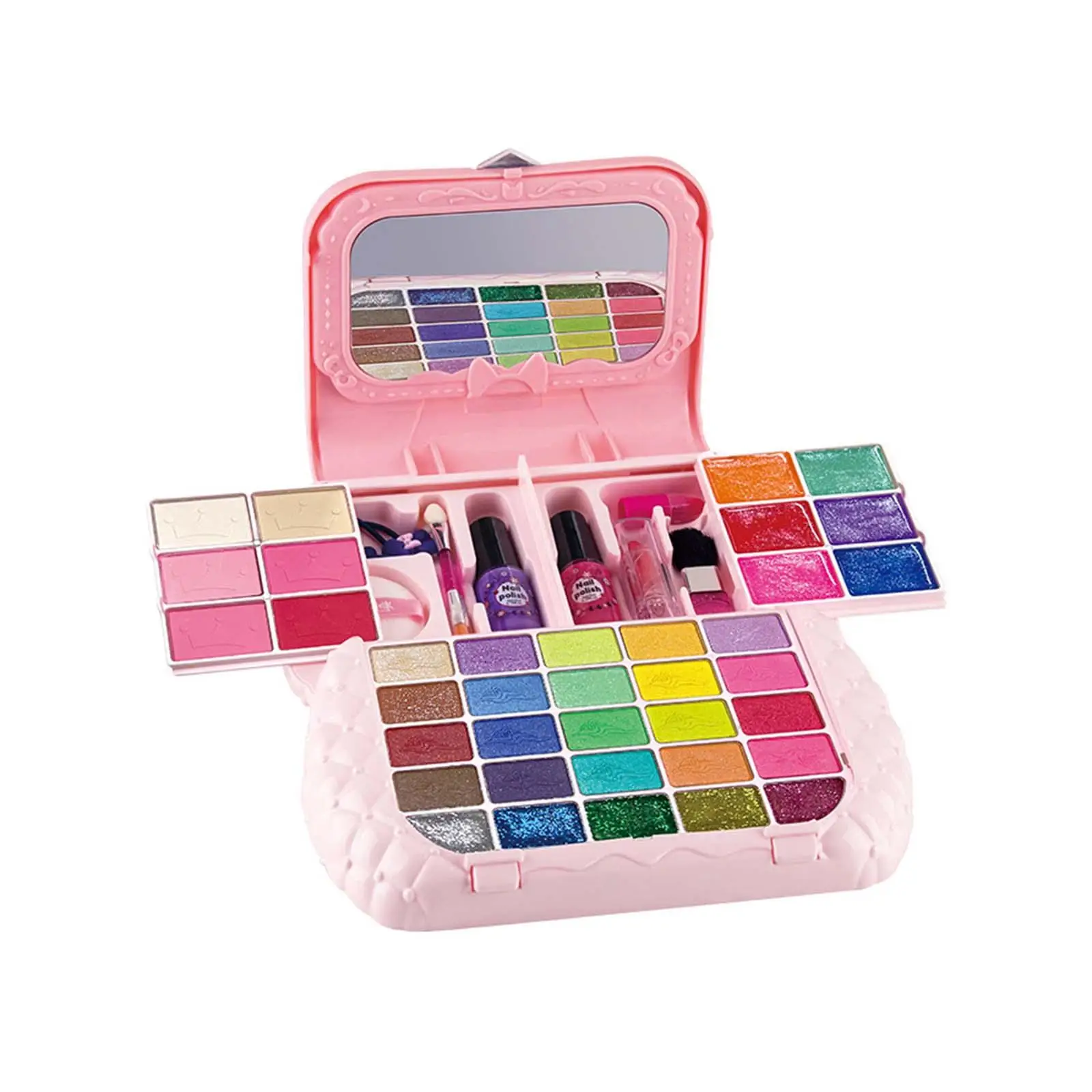 

Kids Washable Makeup Girls Toys with Cosmetic Case Portable Pretend Play Makeup Beauty Set for Age 3 4 5+ Kids Princess Dress up