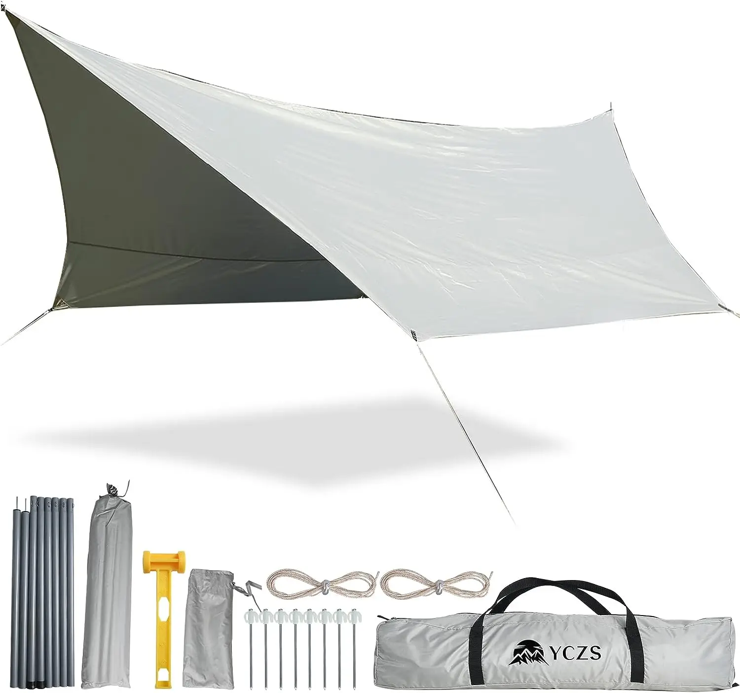 

Hammock Tarp,Waterproof Hammock Rain Fly [20ft x 14ft] - Portable Large Camping Tarp - Easy Set Up Including Tent Stakes and Car