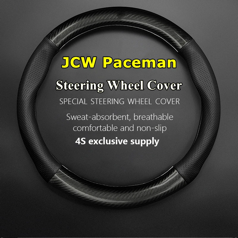 

Car PUleather For MINI JCW Paceman Steering Wheel Cover Genuine Leather Carbon Fiber 1.6T JOHN COOPER WORKS ALL4 2013 2014