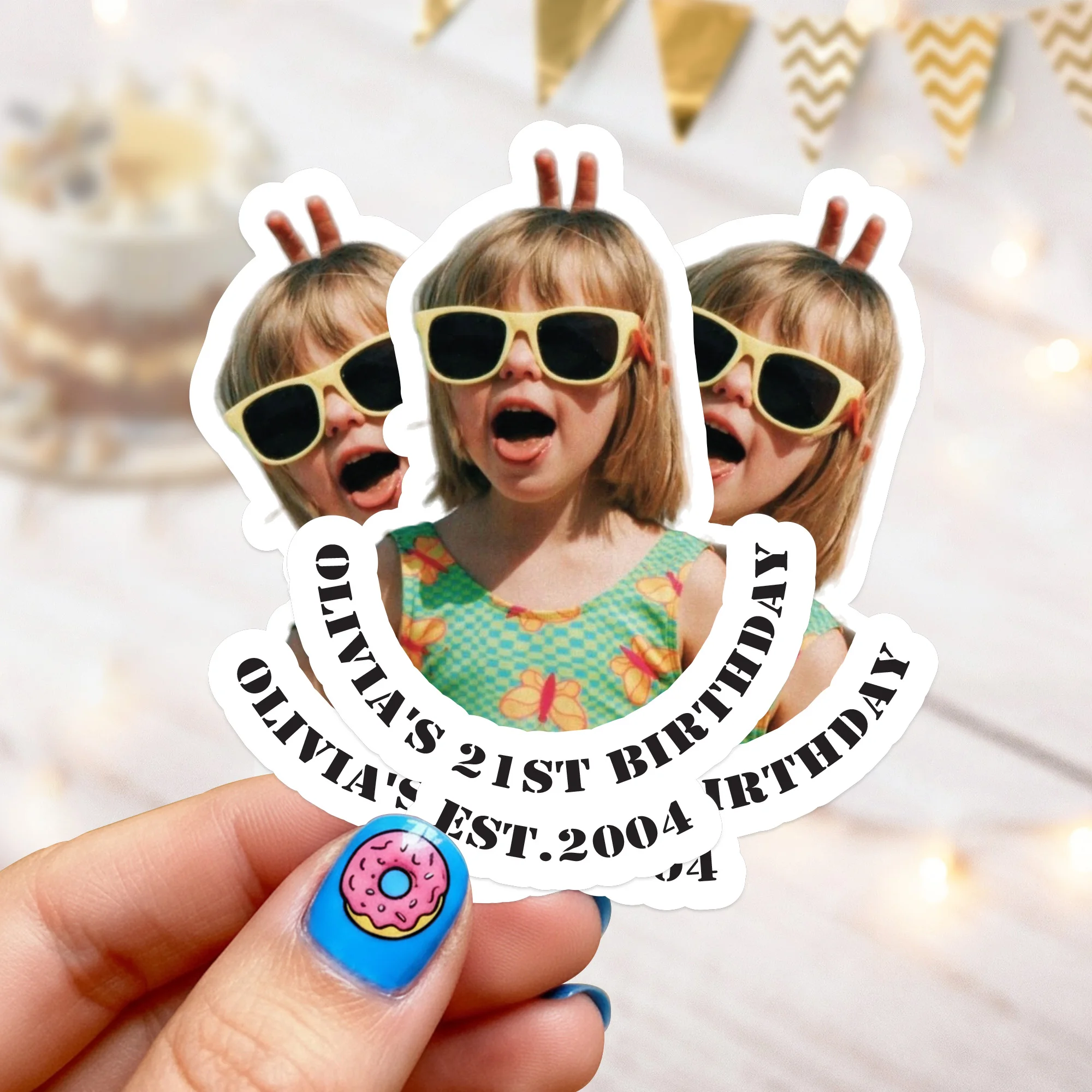 

Персонализированные виниловые наклейки 21 день рождения