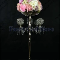 90cm tall 5 arms silver candelabras flower standtable candelabrum candle holder candlestick table centerpiece