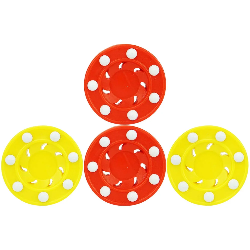 

4 Pcs Hockey Air Puck Training Ice Supplies Street Practicing Plastic Accessory Indoor Child Black Ball Small