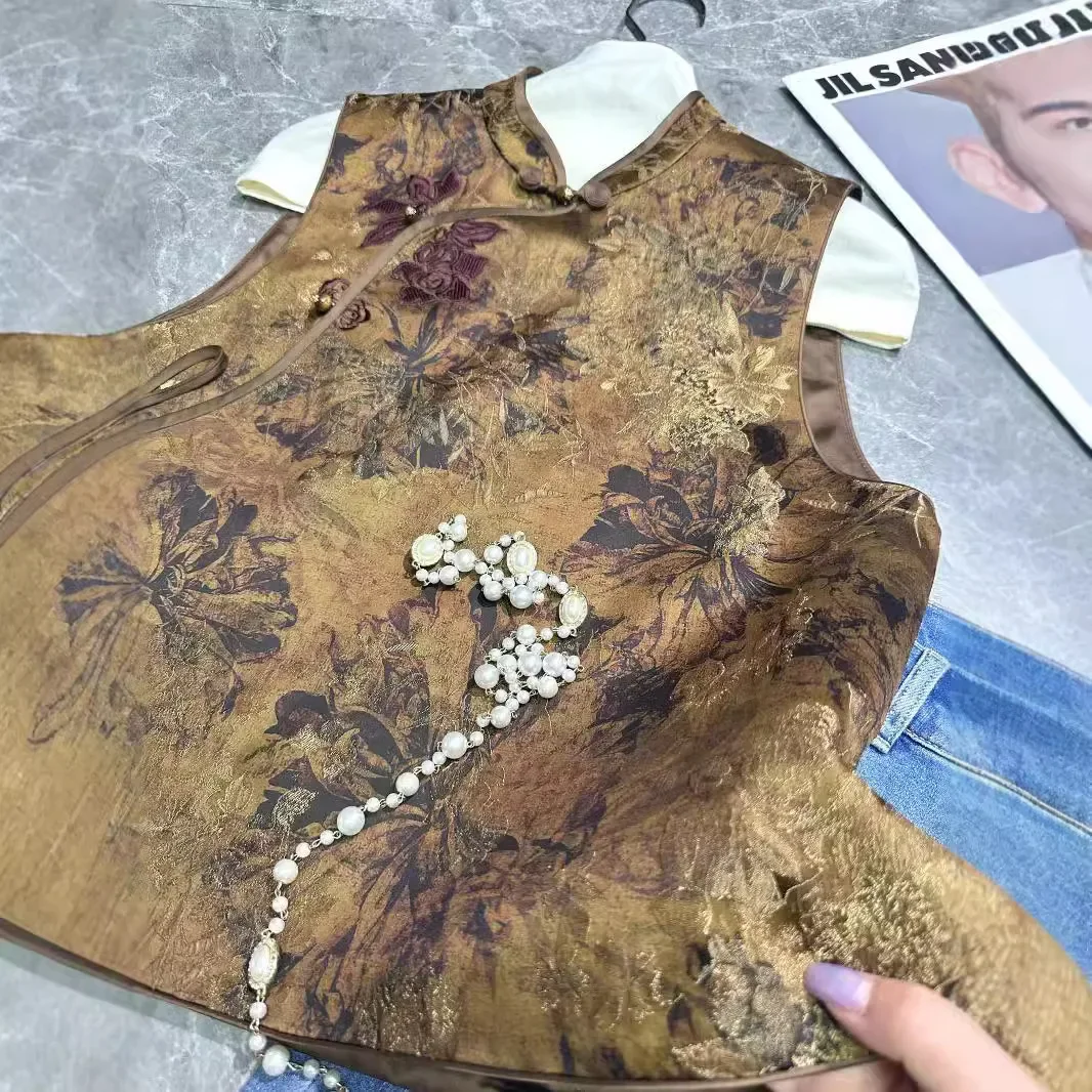 Nanfu оптовая продажа 2024 осенний новый стиль жаккардовый жилет из смеси волокна