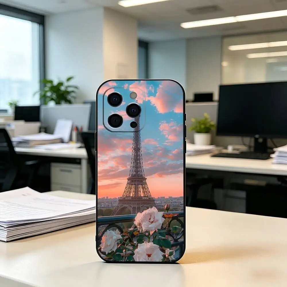 Чехол для телефона P-Paris Art Eiffel Tower для iPhone 17, 16, 15, 14, 13, 12, 11 Plus, Pro Max и других моделей, мягкий, черный (art.: 3920dae2e89c7) - 3920dae2e89c7