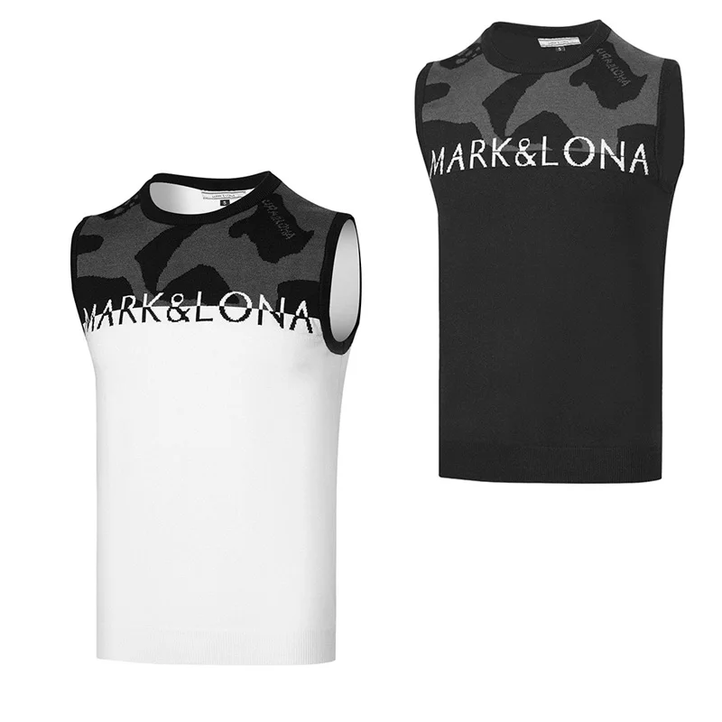 

Autumn And Winter New Men's Clothing Golf Sports Sleeveless Sweater MARK&LONA White Or Black Large Size Fashion Casual Warm Vest