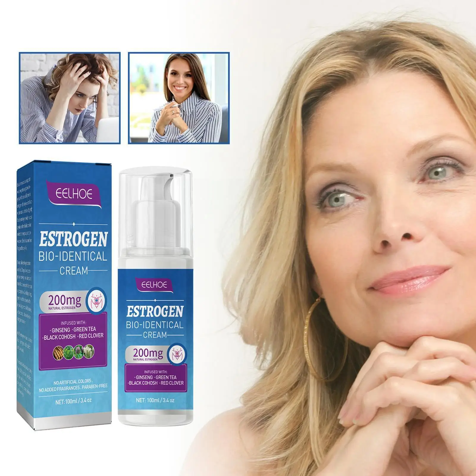 

100ml Estrogen Cream For Menopause Relief, Natural Progesterone Cream Relief Menopause Moisturizing Anti-aging Lifting G0S6