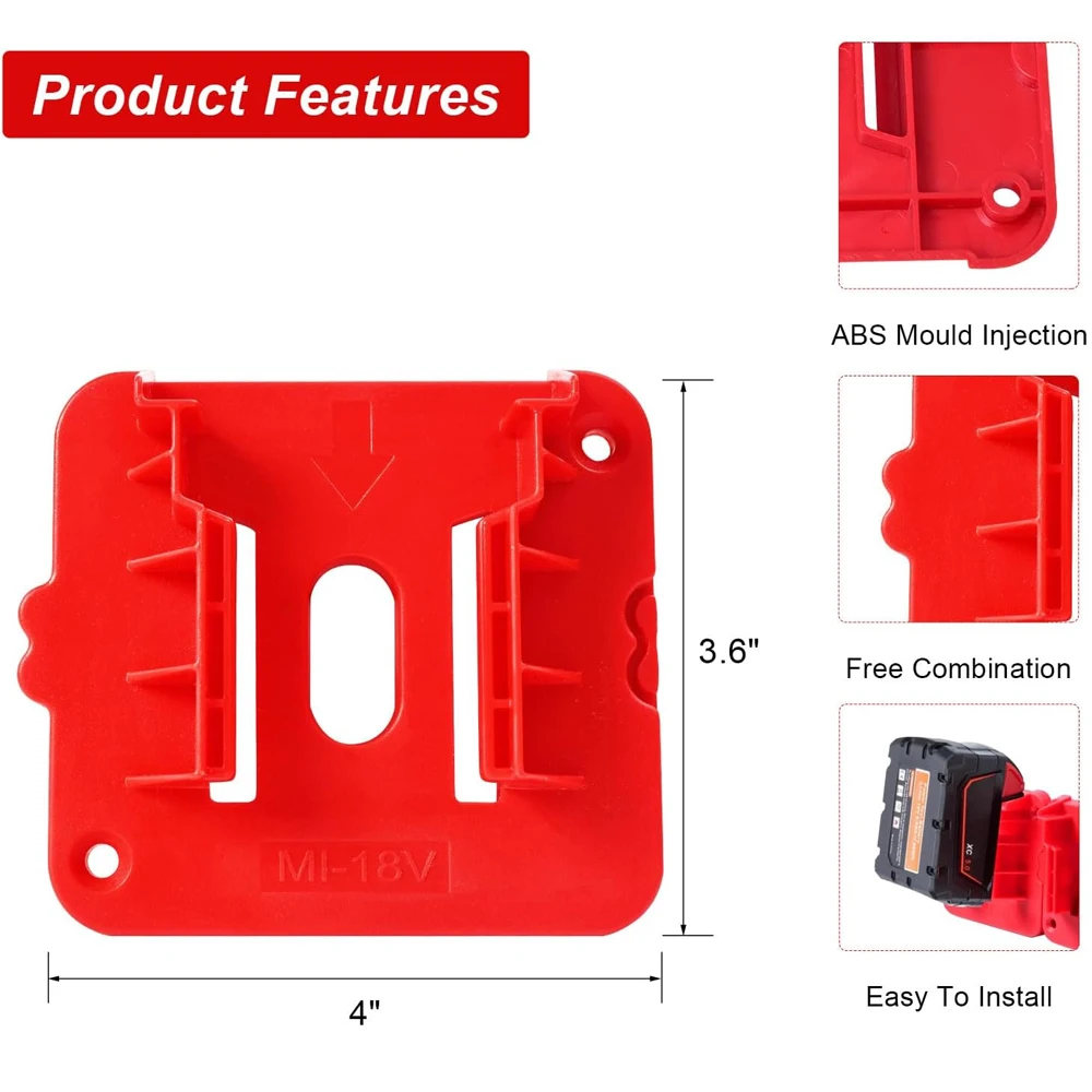 

Держатель для аккумуляторов Dewalt/Makita/Milwaukee 14,4В/18В kebidumei