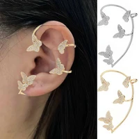 fashion shining zircon butterfly ear clips earrings for women girls non piercing ear cuff ear hook party wedding jewelry gifts