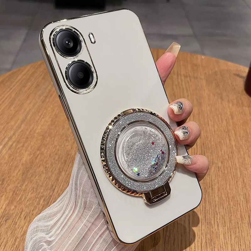 Фото Для Xiaomi POCO X7 Pro X 7 POCOX7Pro F7 ультра-покрытие силиконовый чехол для Redmi Note 14pro Plus 14C чехол-подставка с зыбучим песком №3