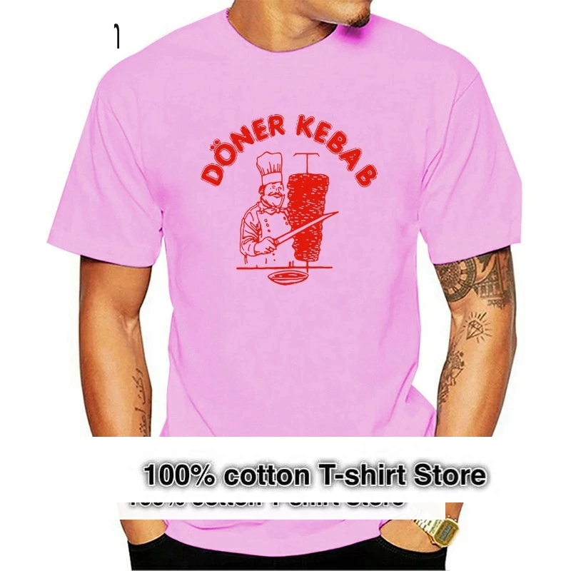 

Забавная футболка Doner Kebab Donerspie для мужчин и женщин, уличная одежда больших размеров, Повседневная хлопковая футболка с коротким рукавом и кр...